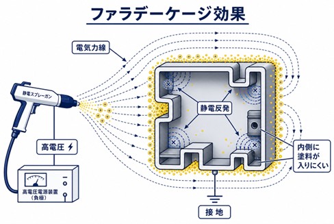 ファラデーケージ効果の解説図